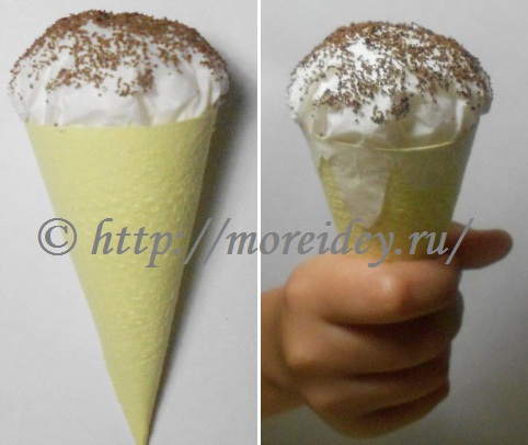 поделка мороженое, игрушечное мороженое своими руками, как сделать поделку мороженое, поделки из салфеток