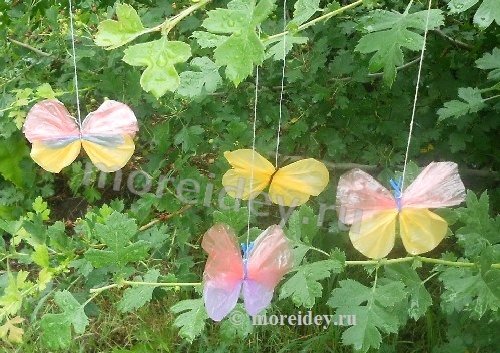 Бабочки из целлофановых пакетов