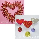 Сердечки - поделки из конфет