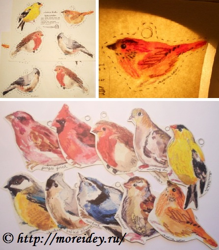 Бумажные птички для распечатки и вырезания