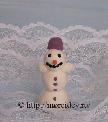 Детская поделка снеговик, поделки к Новому году, лепим снеговика
