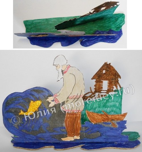 Поделка "Золотая рыбка" по сказке Пушкина "Сказка о рыбаке и рыбке"