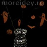 Гирлянда и подвески к Хэллоуину из мандариновой кожуры