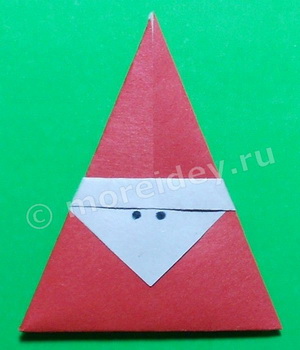 Простые модели оригами для детей и начинающих - дед Мороз