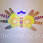 насекомые из ладошек: рисунок бабочки ладошками