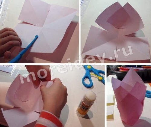 как делать поделки из цветной бумаги цветы