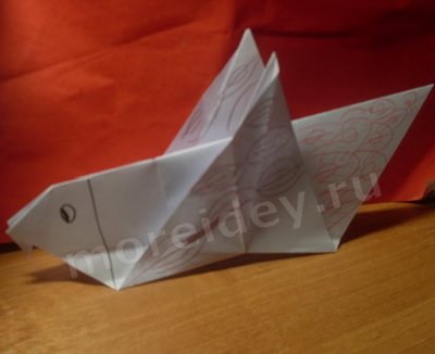 Как сделать бумажную птичку голубя из бумаги в технике оригами