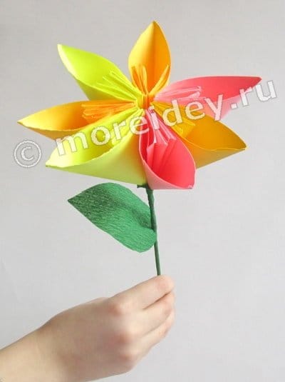 Оригами. Цветы + цветная бумага.