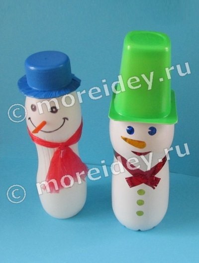 Снеговик своими руками из пластиковой бутылки - фото и картинки: 68 штук